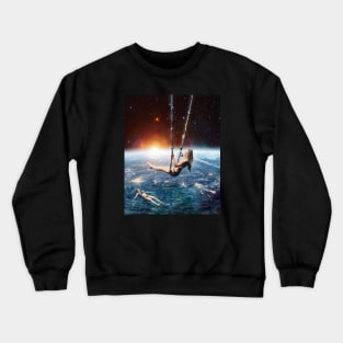 Space earth swing Crewneck Sweatshirt